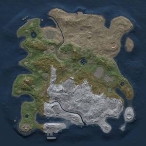Thumbnail Rust Map: Procedural Map, Size: 3500, Seed: 947849858, 14 Monuments