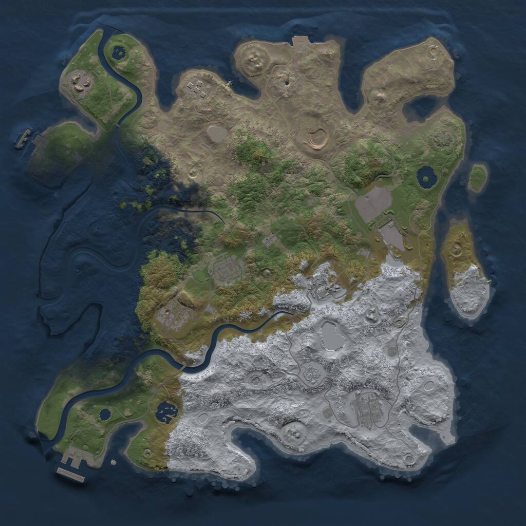 Rust Map: Procedural Map, Size: 3750, Seed: 1628925881, 15 Monuments