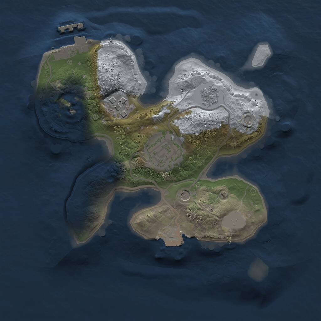 Rust Map: Procedural Map, Size: 2000, Seed: 465673854, 6 Monuments