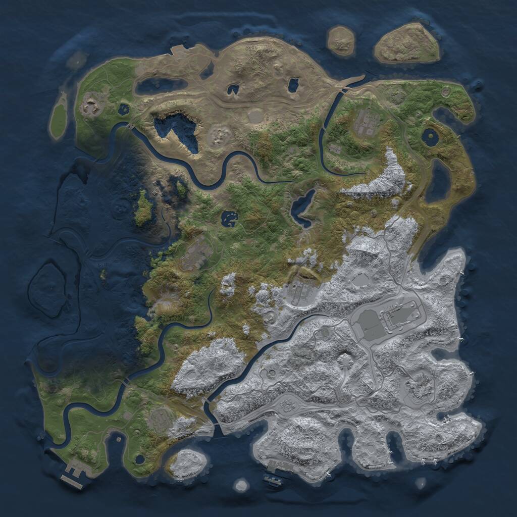 Rust Map: Procedural Map, Size: 4500, Seed: 615688682, 15 Monuments