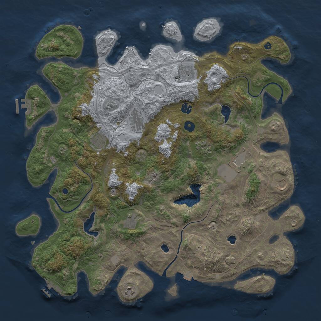 Rust Map: Procedural Map, Size: 4500, Seed: 601455960, 15 Monuments