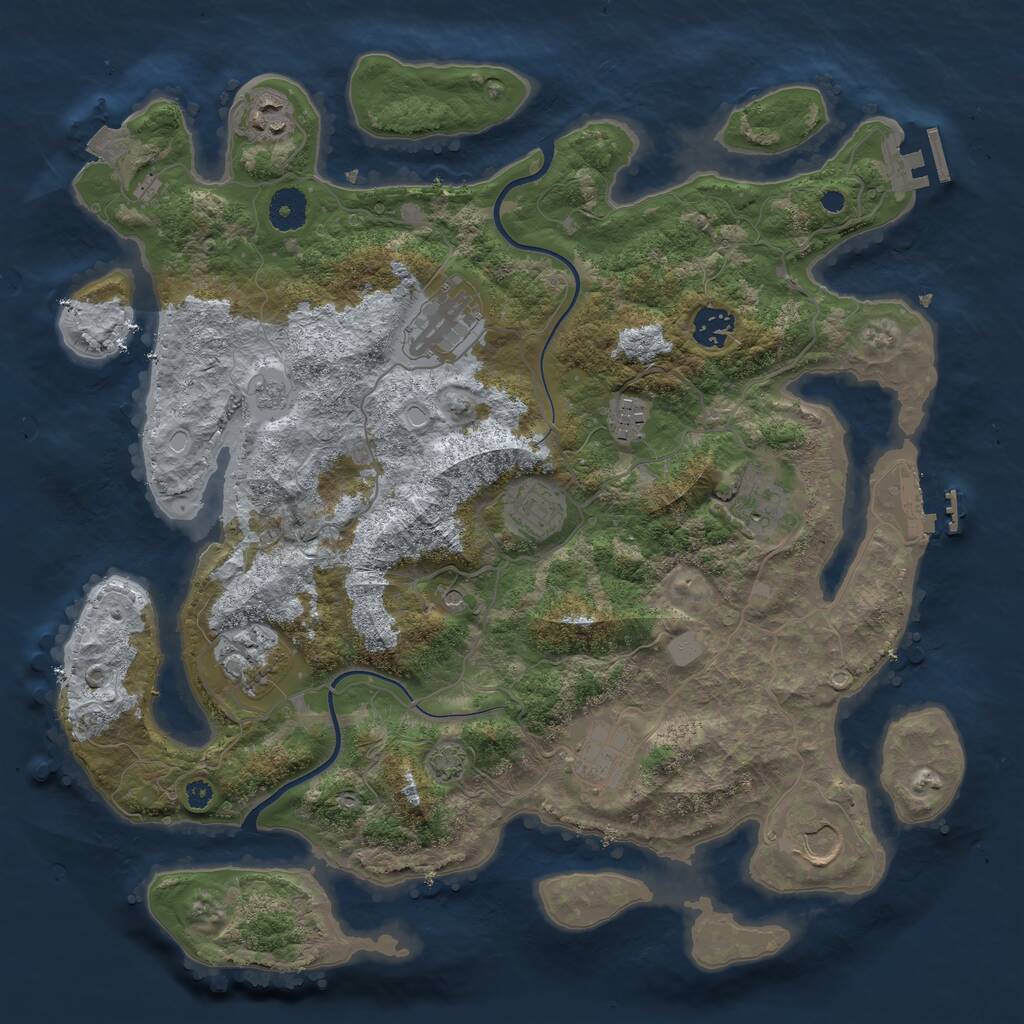 Rust Map: Procedural Map, Size: 3750, Seed: 736850002, 15 Monuments