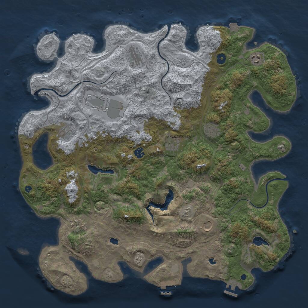 Rust Map: Procedural Map, Size: 4500, Seed: 114893308, 16 Monuments