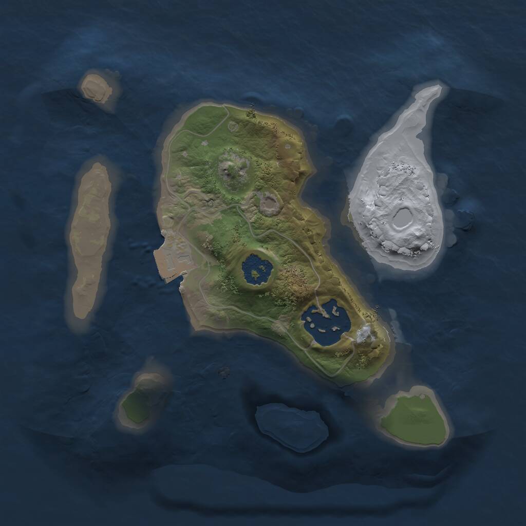 Rust Map: Procedural Map, Size: 1760, Seed: 5580, 2 Monuments