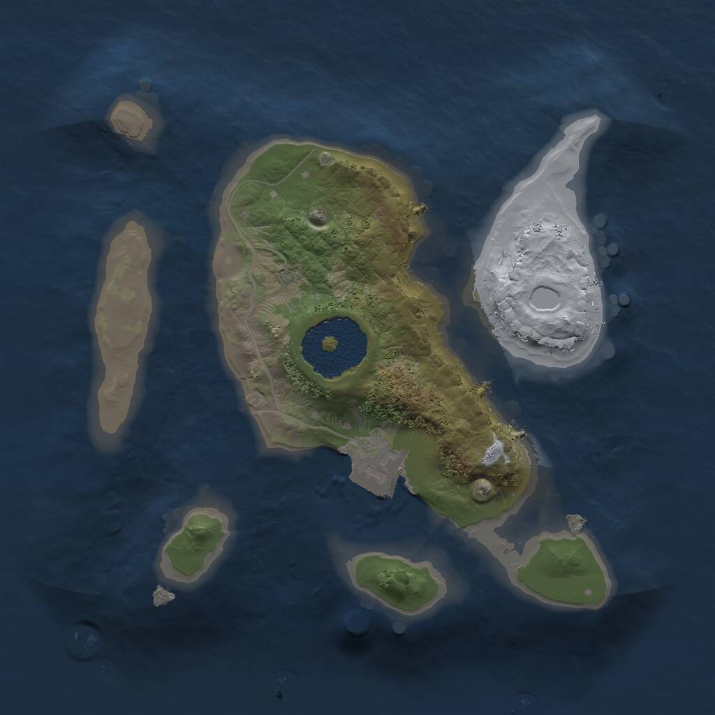 Rust Map: Procedural Map, Size: 1760, Seed: 5580, 1 Monuments