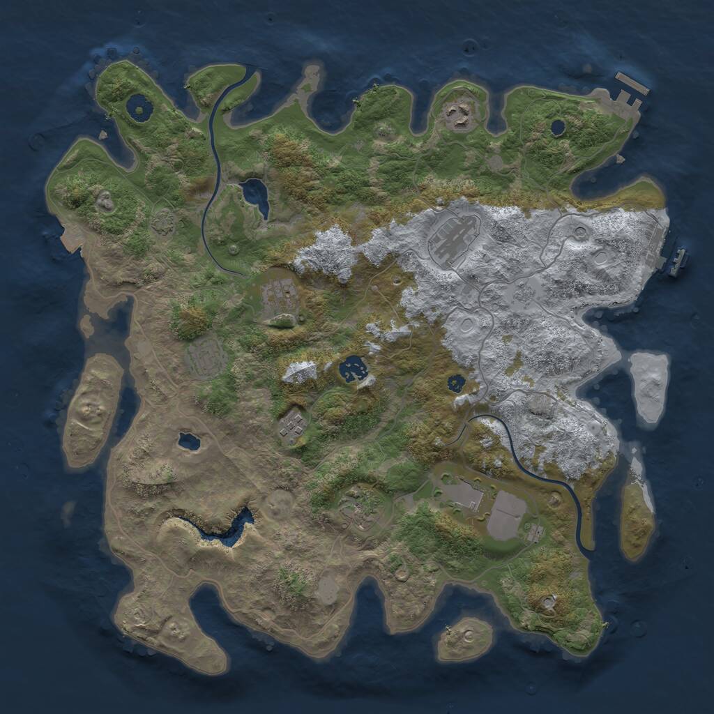 Rust Map: Procedural Map, Size: 4000, Seed: 86535093, 14 Monuments