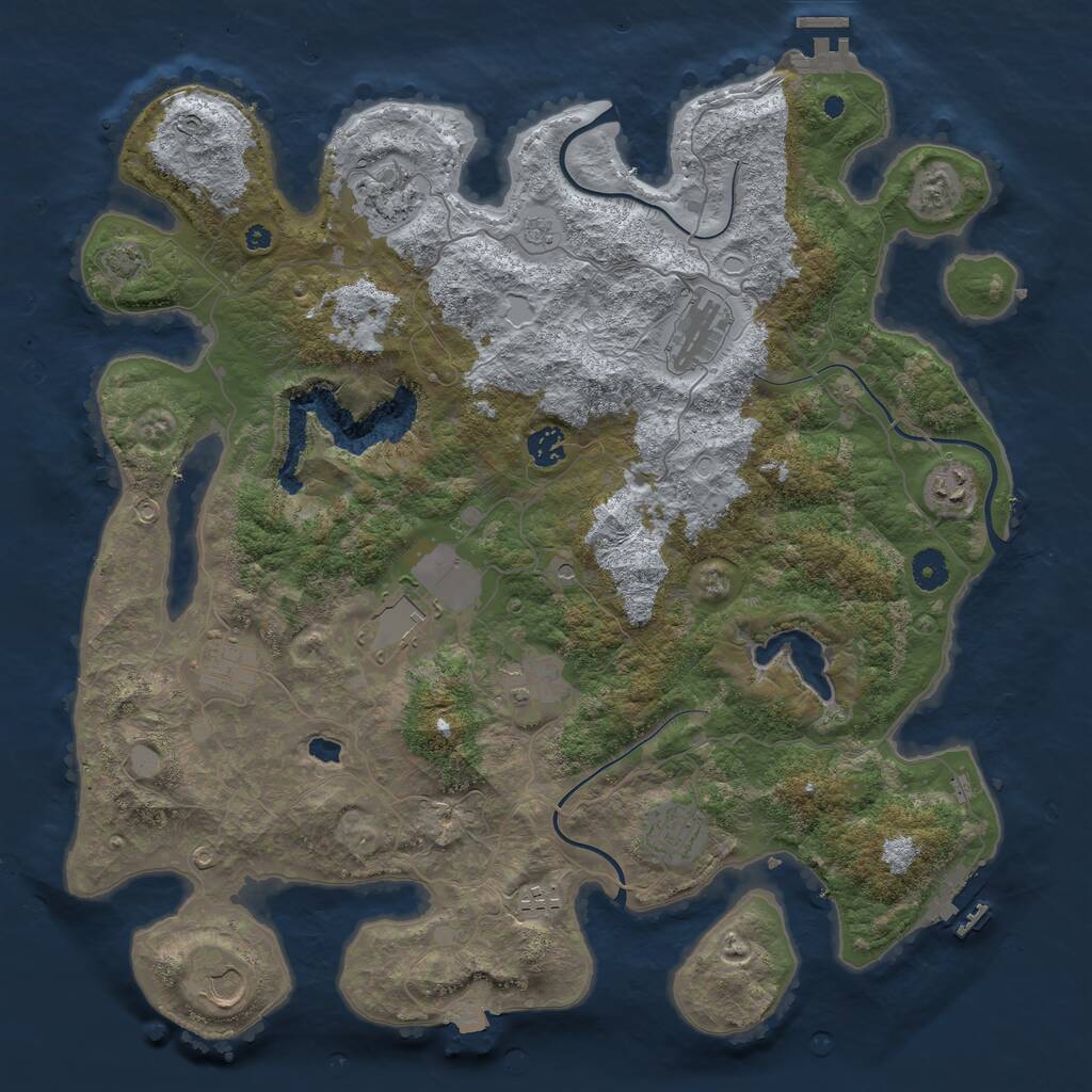 Rust Map: Procedural Map, Size: 4200, Seed: 309762922, 16 Monuments