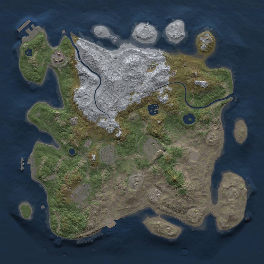 Rust Map: Procedural Map, Size: 3400, Seed: 375065762, 12 Monuments