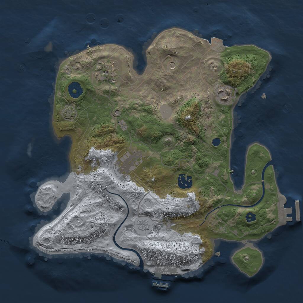 Rust Map: Procedural Map, Size: 3000, Seed: 117290245, 10 Monuments