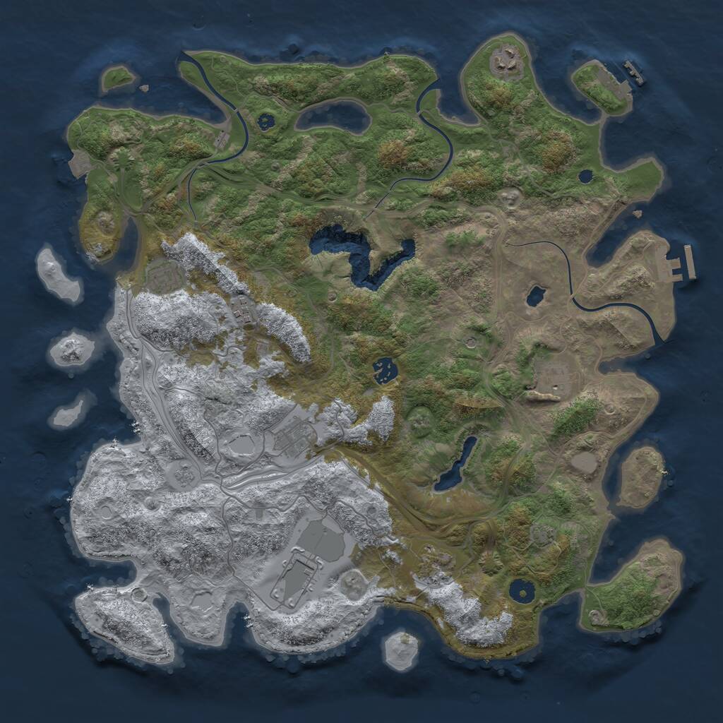 Rust Map: Procedural Map, Size: 4250, Seed: 1145144125, 14 Monuments