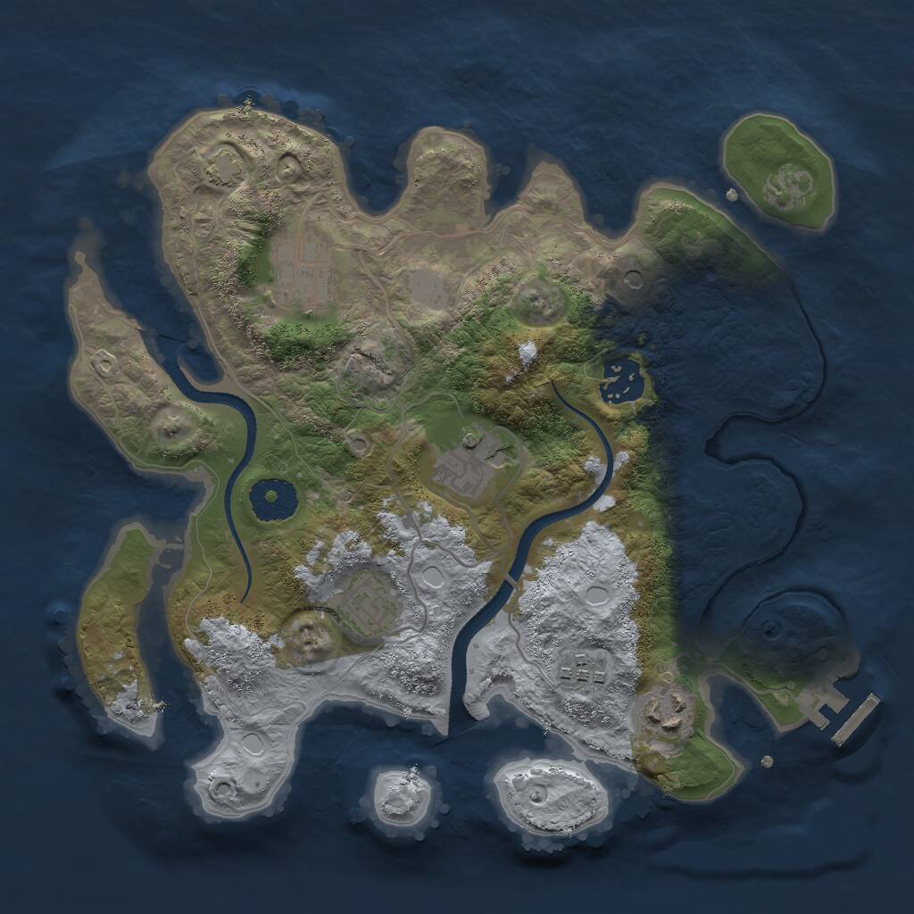 Rust Map: Procedural Map, Size: 3000, Seed: 646846165, 10 Monuments