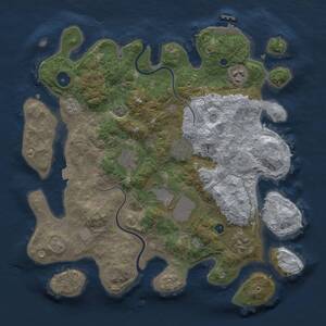 Thumbnail Rust Map: Procedural Map, Size: 3500, Seed: 584729031, 11 Monuments