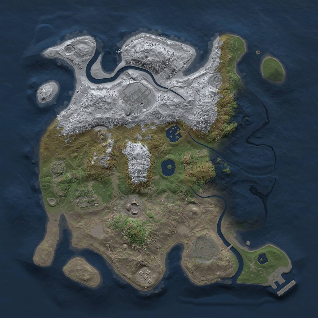 Rust Map: Procedural Map, Size: 3000, Seed: 338754089, 10 Monuments
