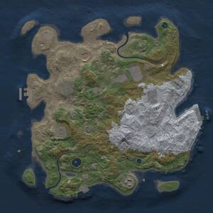 Thumbnail Rust Map: Procedural Map, Size: 3600, Seed: 1914815560, 13 Monuments