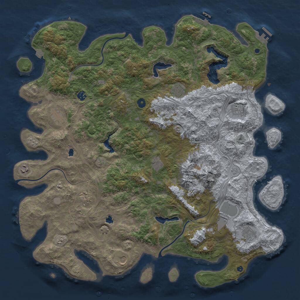 Rust Map: Procedural Map, Size: 5000, Seed: 1128045230, 17 Monuments