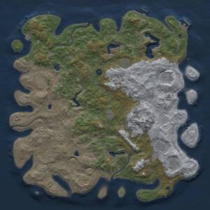 Thumbnail Rust Map: Procedural Map, Size: 5000, Seed: 1128045230, 17 Monuments