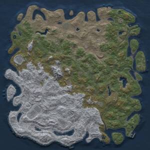Thumbnail Rust Map: Procedural Map, Size: 6000, Seed: 1483235380, 17 Monuments