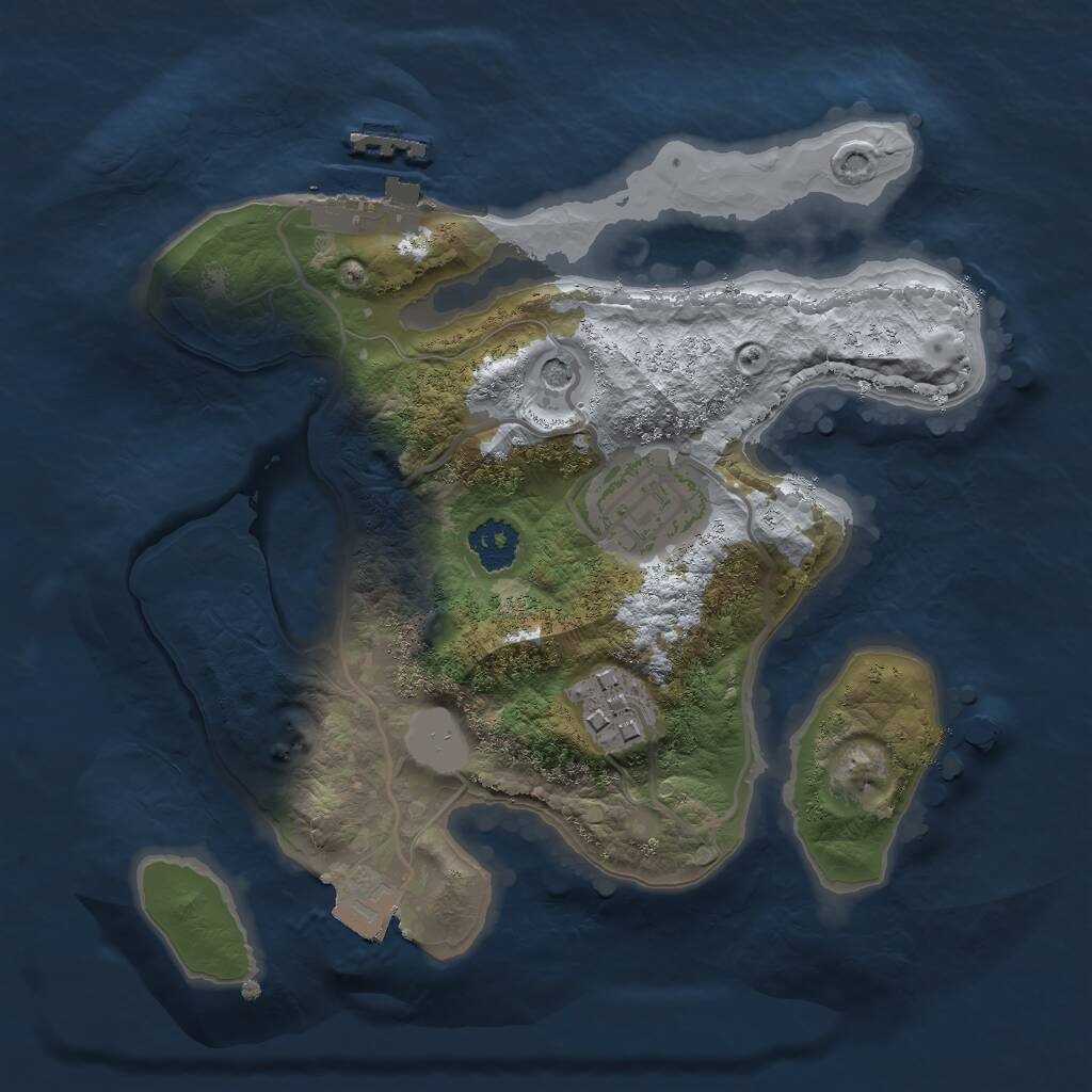 Rust Map: Procedural Map, Size: 2200, Seed: 13398505, 5 Monuments