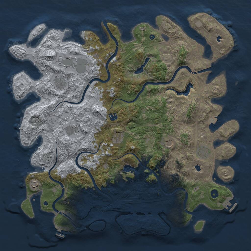 Rust Map: Procedural Map, Size: 4600, Seed: 6847, 15 Monuments