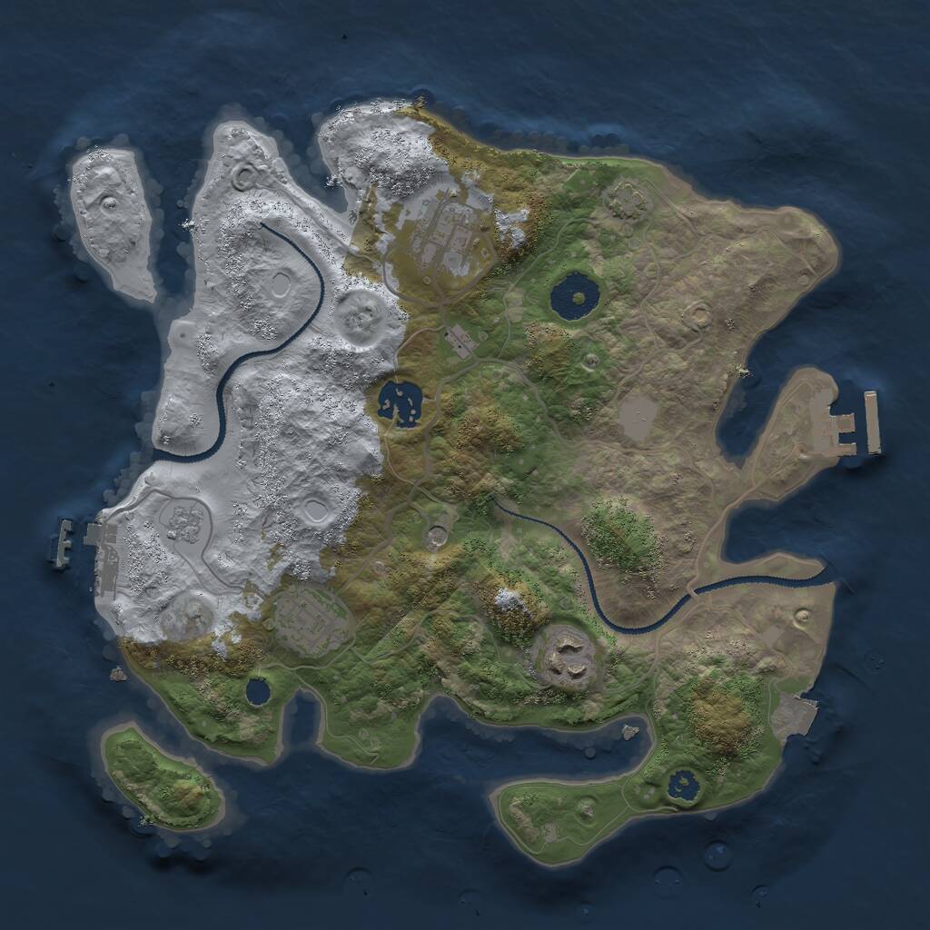 Rust Map: Procedural Map, Size: 3000, Seed: 1326875926, 10 Monuments