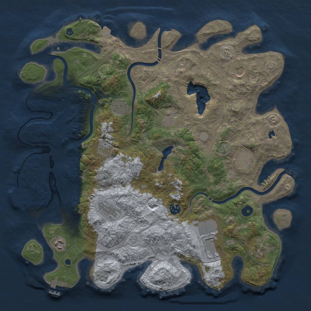 Rust Map: Procedural Map, Size: 4250, Seed: 44134243, 17 Monuments