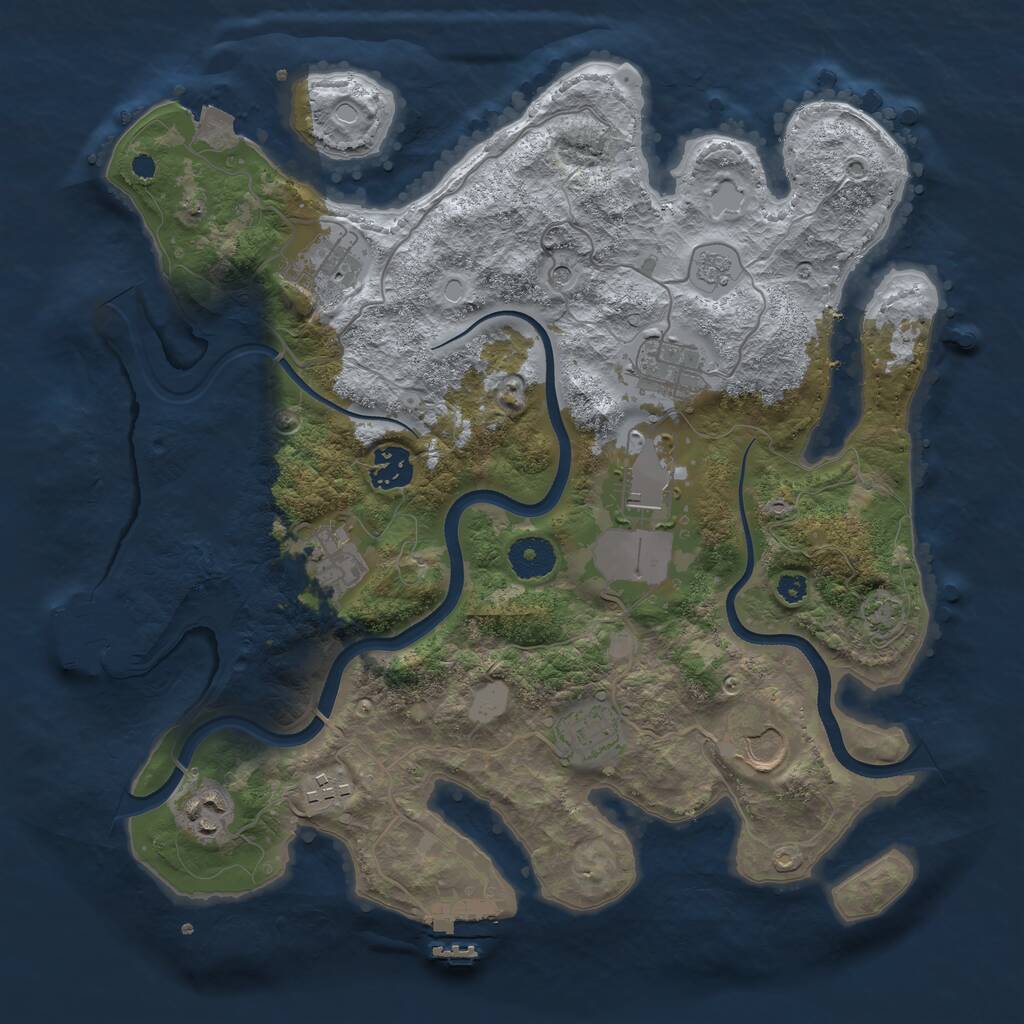 Rust Map: Procedural Map, Size: 3500, Seed: 589415553, 15 Monuments