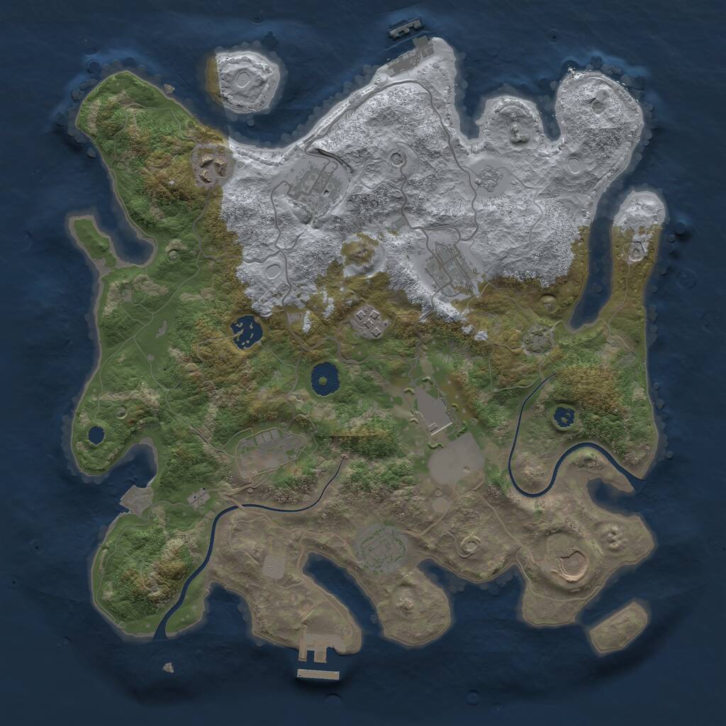 Rust Map: Procedural Map, Size: 3500, Seed: 589415553, 15 Monuments