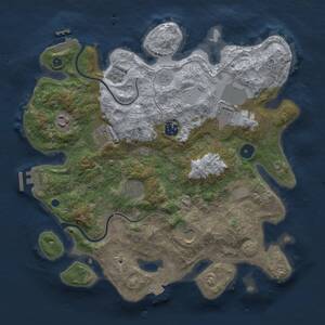 Thumbnail Rust Map: Procedural Map, Size: 3500, Seed: 81542475, 13 Monuments