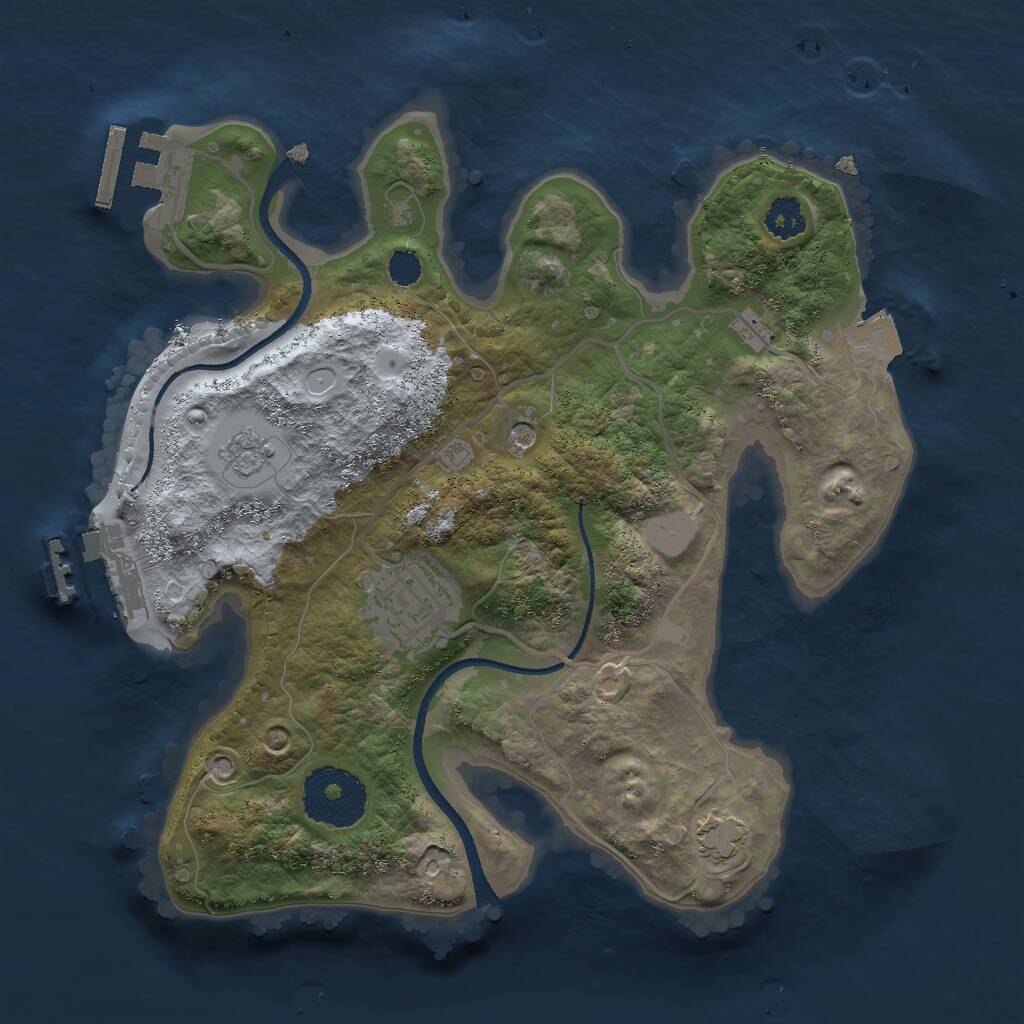 Rust Map: Procedural Map, Size: 2500, Seed: 728772452, 7 Monuments
