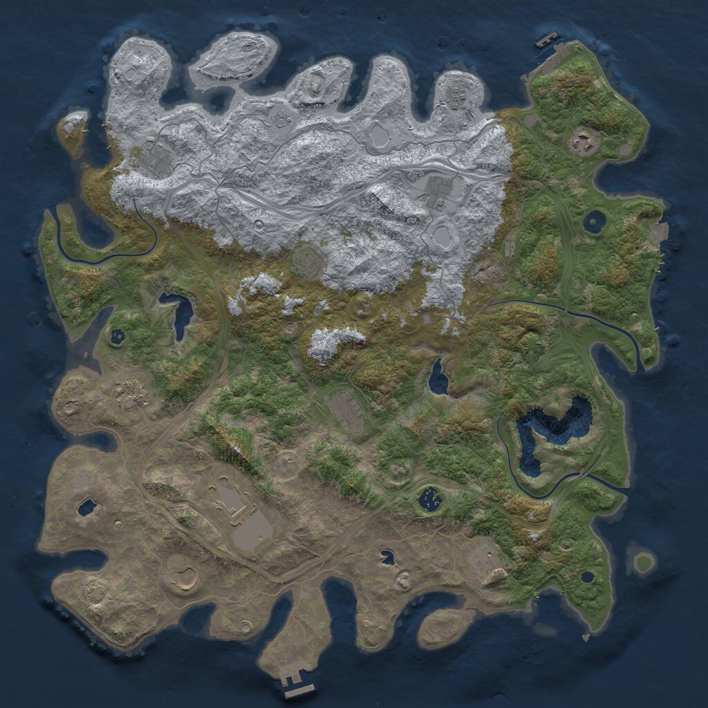 Rust Map: Procedural Map, Size: 4750, Seed: 1026656613, 17 Monuments
