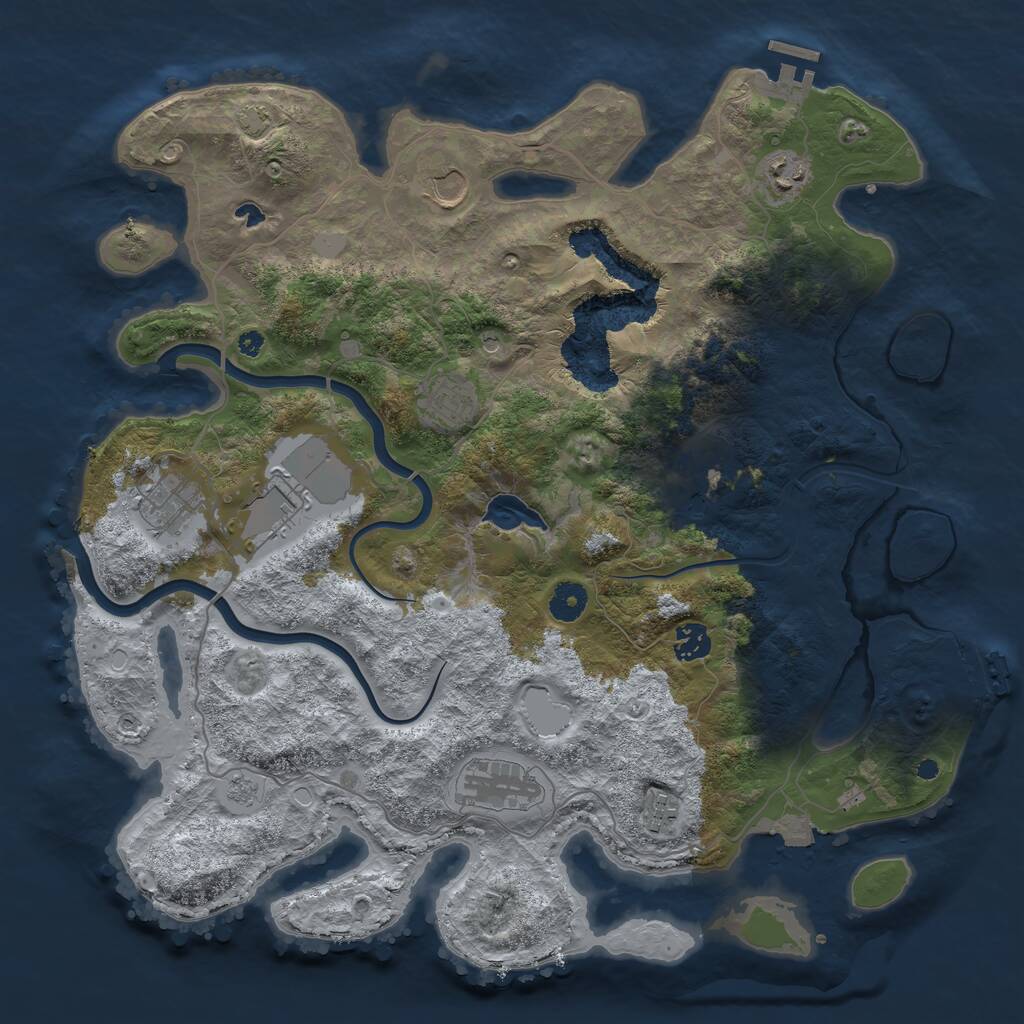 Rust Map: Procedural Map, Size: 4000, Seed: 1902877326, 15 Monuments