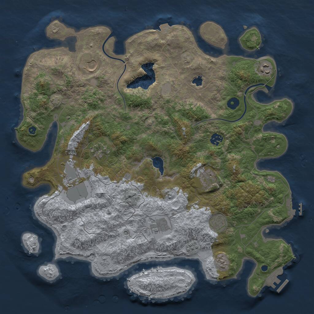 Rust Map: Procedural Map, Size: 4000, Seed: 1444882005, 15 Monuments