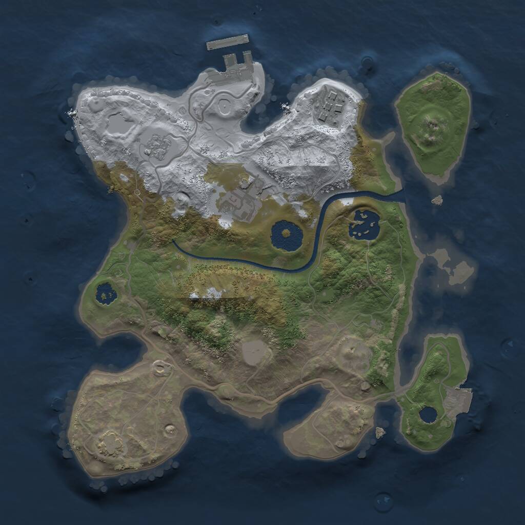 Rust Map: Procedural Map, Size: 2500, Seed: 69274, 7 Monuments