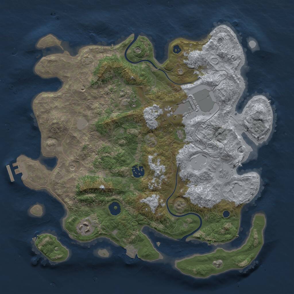 Rust Map: Procedural Map, Size: 3500, Seed: 1871626575, 10 Monuments