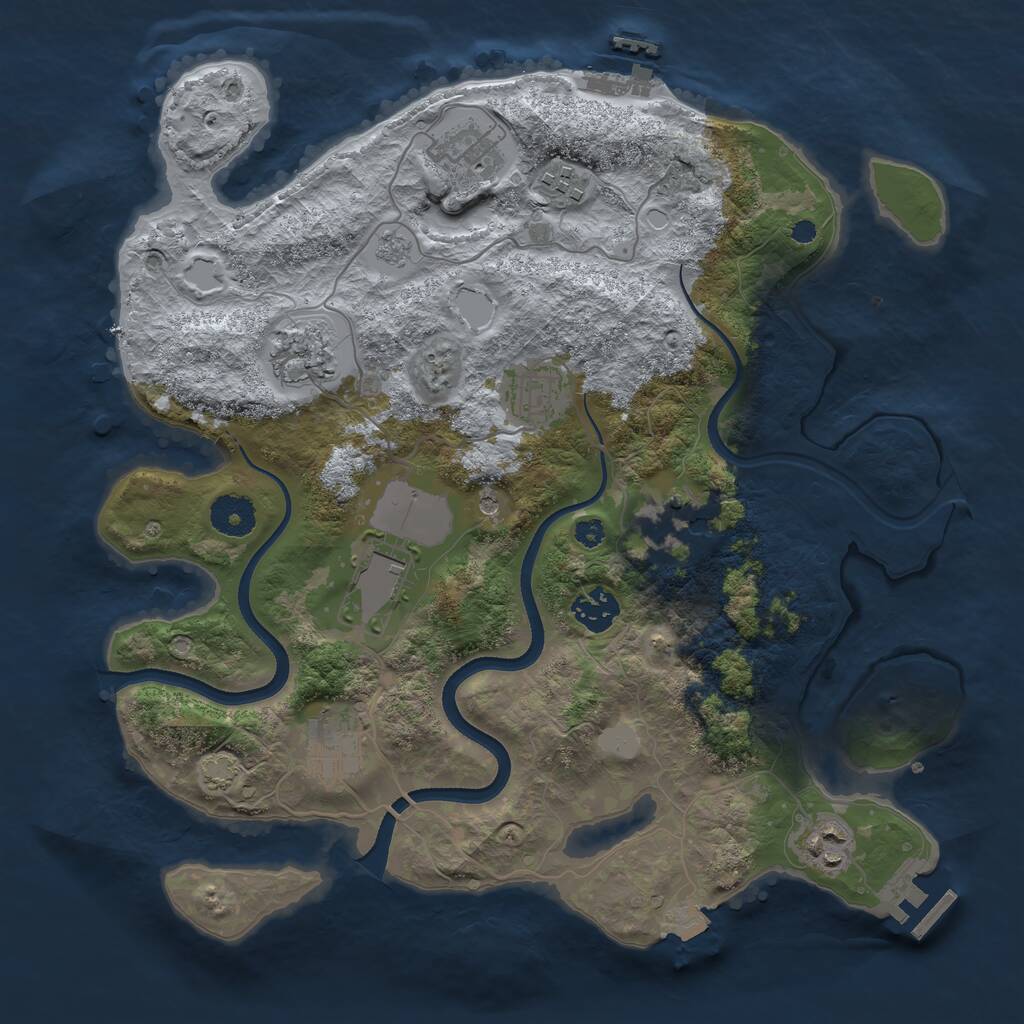 Rust Map: Procedural Map, Size: 3500, Seed: 1505502567, 15 Monuments