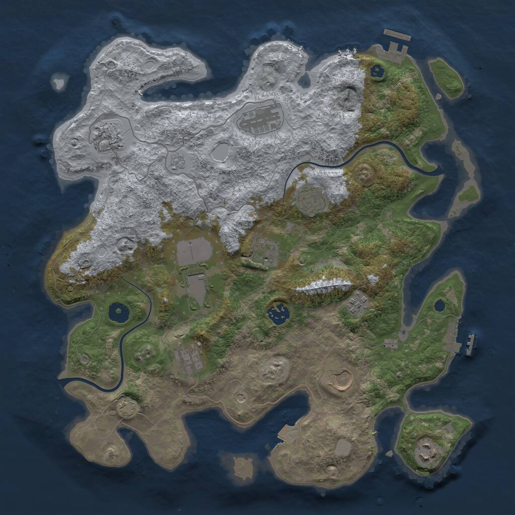 Rust Map: Procedural Map, Size: 3750, Seed: 920039167, 16 Monuments