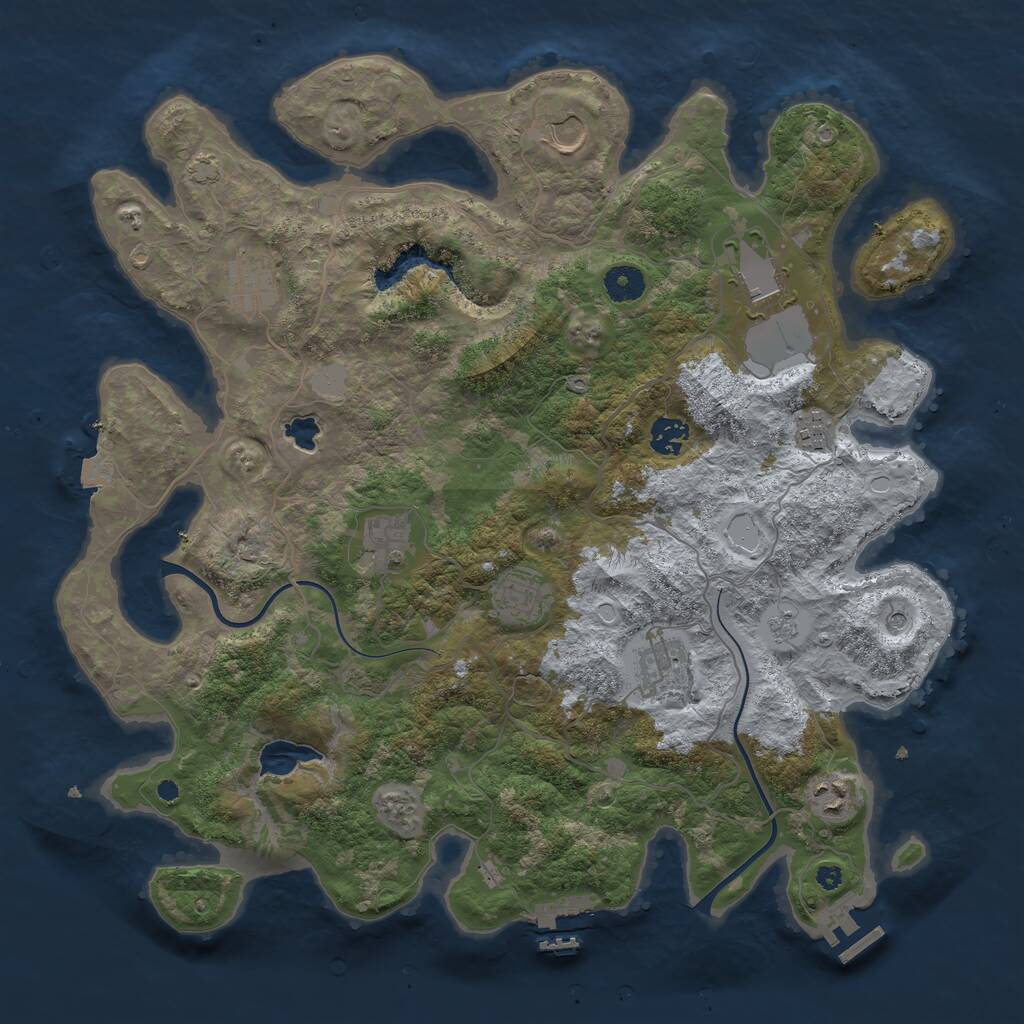 Rust Map: Procedural Map, Size: 4000, Seed: 183662793, 15 Monuments