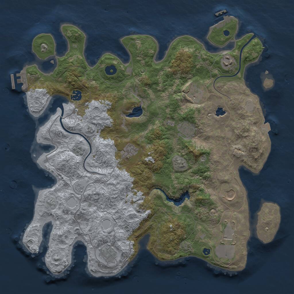Rust Map: Procedural Map, Size: 4000, Seed: 181752081, 15 Monuments