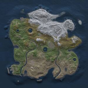 Thumbnail Rust Map: Procedural Map, Size: 3000, Seed: 1491497981, 9 Monuments
