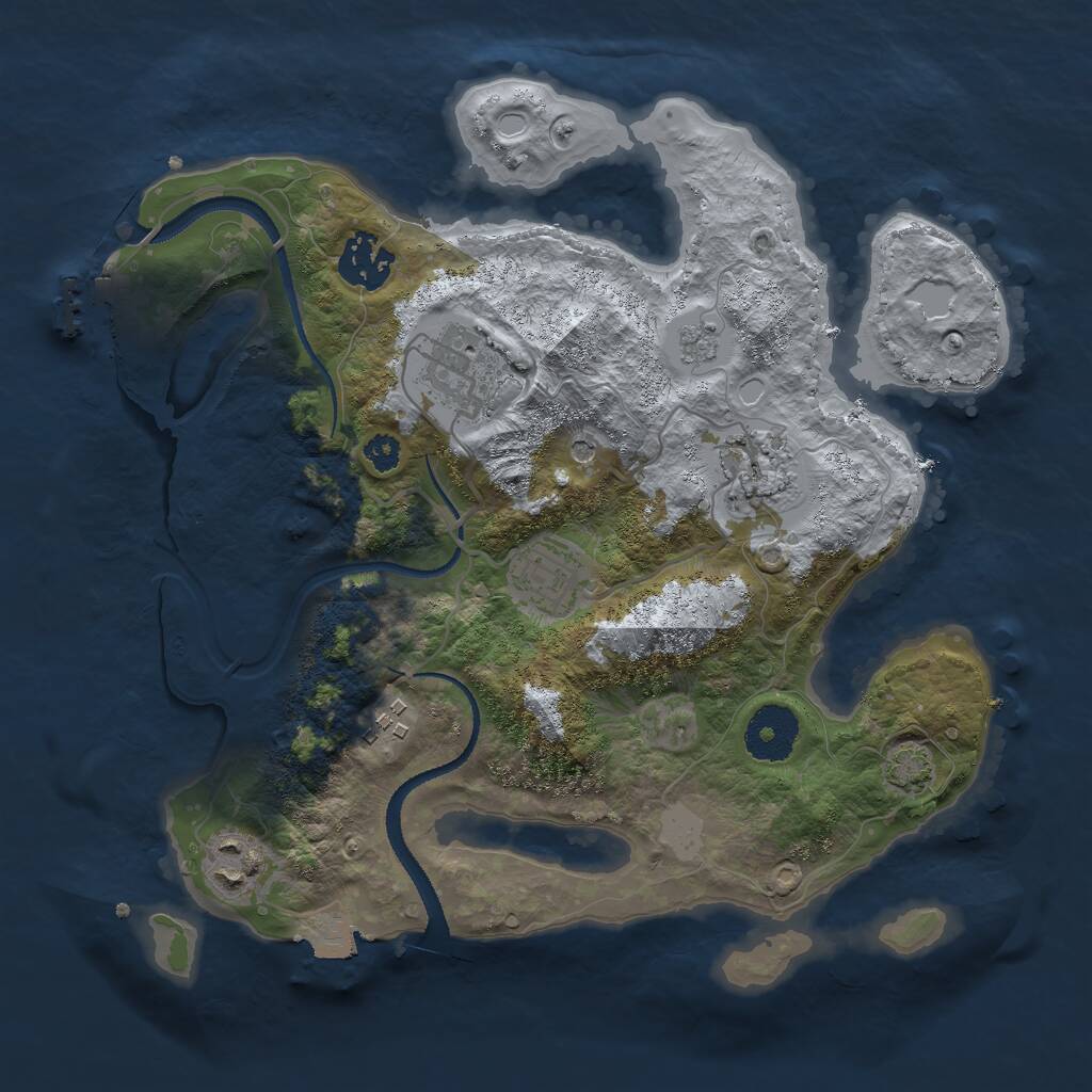 Rust Map: Procedural Map, Size: 3000, Seed: 1303074572, 11 Monuments