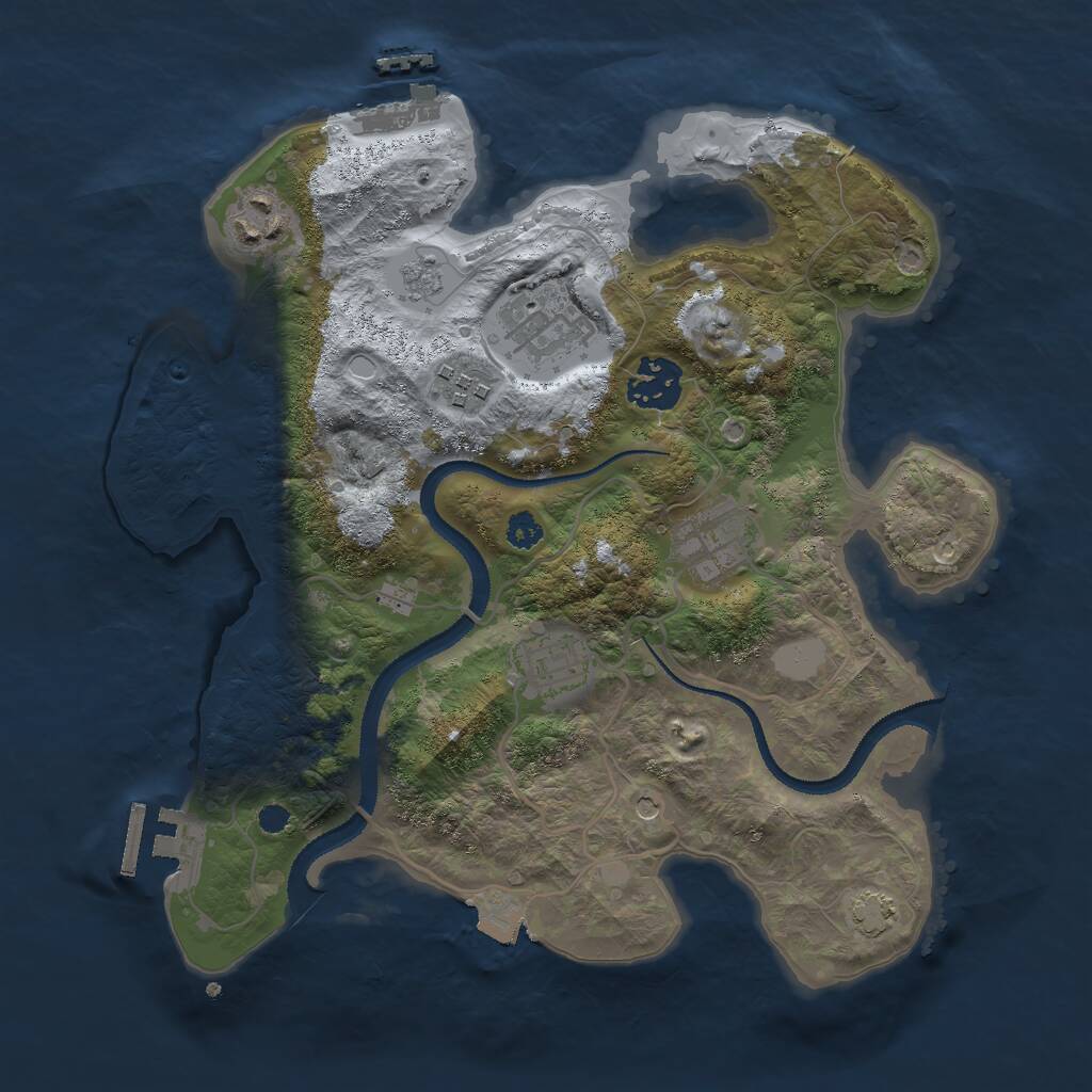 Rust Map: Procedural Map, Size: 3000, Seed: 1425617112, 12 Monuments