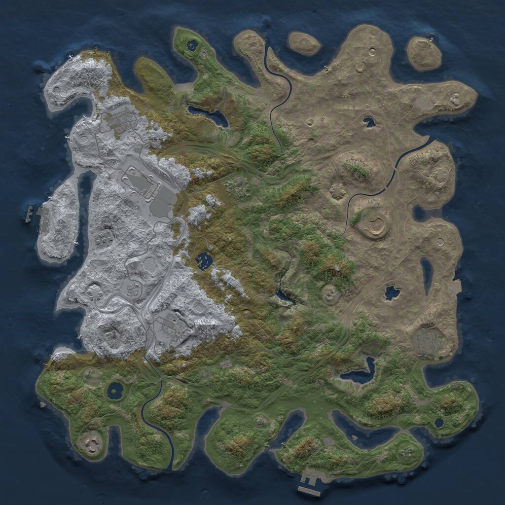 Rust Map: Procedural Map, Size: 4500, Seed: 1829578681, 15 Monuments