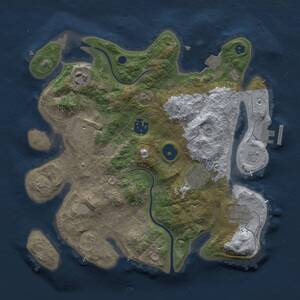 Thumbnail Rust Map: Procedural Map, Size: 3000, Seed: 1824244156, 10 Monuments