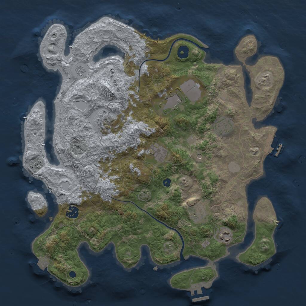 Rust Map: Procedural Map, Size: 3700, Seed: 1698104478, 14 Monuments
