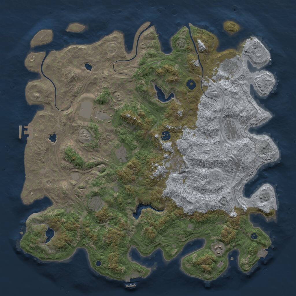 Rust Map: Procedural Map, Size: 4600, Seed: 482296, 15 Monuments