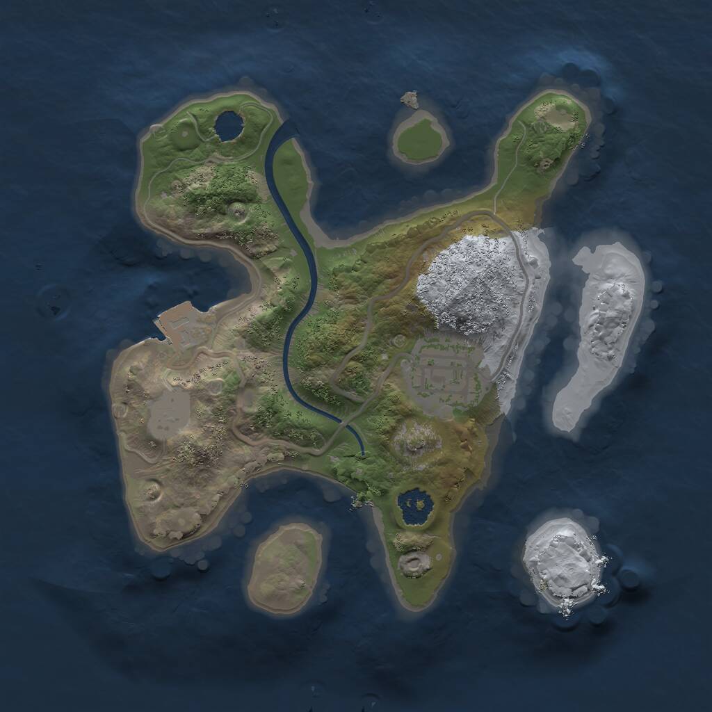 Rust Map: Procedural Map, Size: 2000, Seed: 189658, 2 Monuments