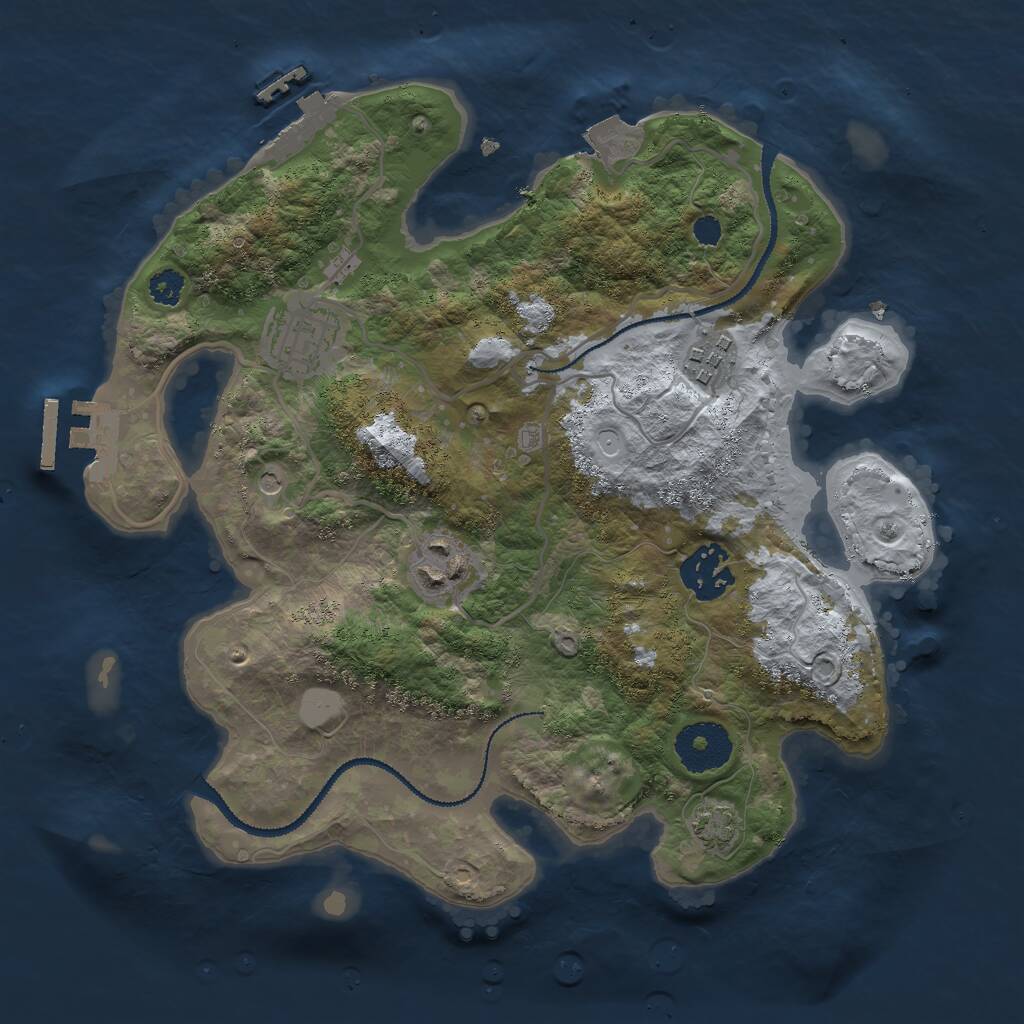 Rust Map: Procedural Map, Size: 2900, Seed: 22554378, 9 Monuments