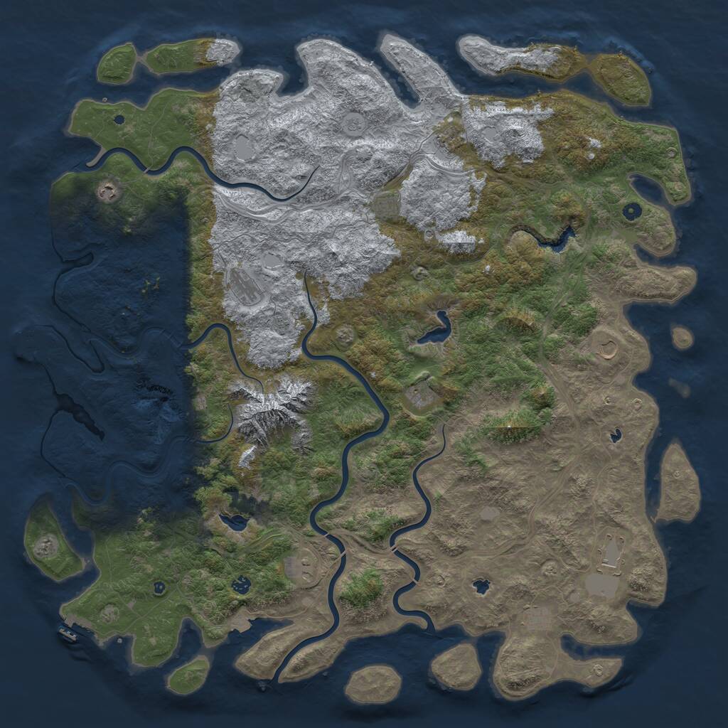 Rust Map: Procedural Map, Size: 6000, Seed: 3571321, 17 Monuments