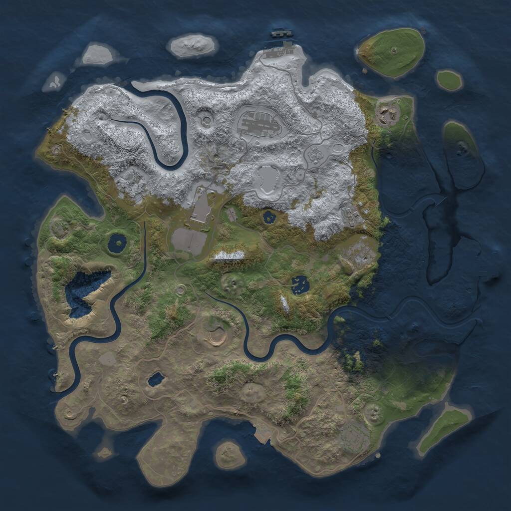 Rust Map: Procedural Map, Size: 4000, Seed: 376709219, 15 Monuments