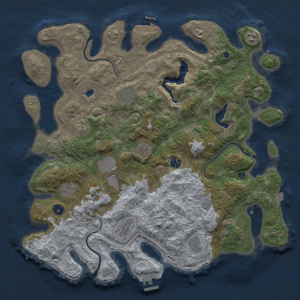 Rust Map: Procedural Map, Size: 4250, Seed: 379753243, 16 Monuments